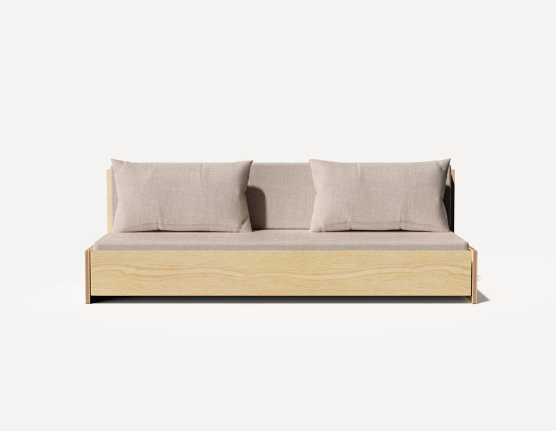 Das Großeltern-Schlafsofa – Dreisitzer (Birke)