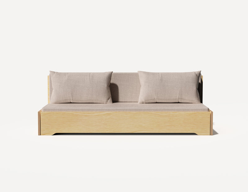 Das Großeltern-Schlafsofa – Dreisitzer (Birke)
