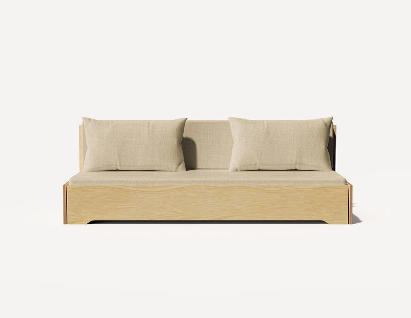 Das Großeltern-Schlafsofa – Dreisitzer (Birke)