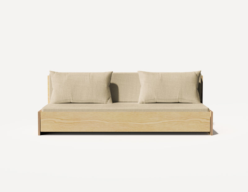 Das Großeltern-Schlafsofa – Dreisitzer (Birke)