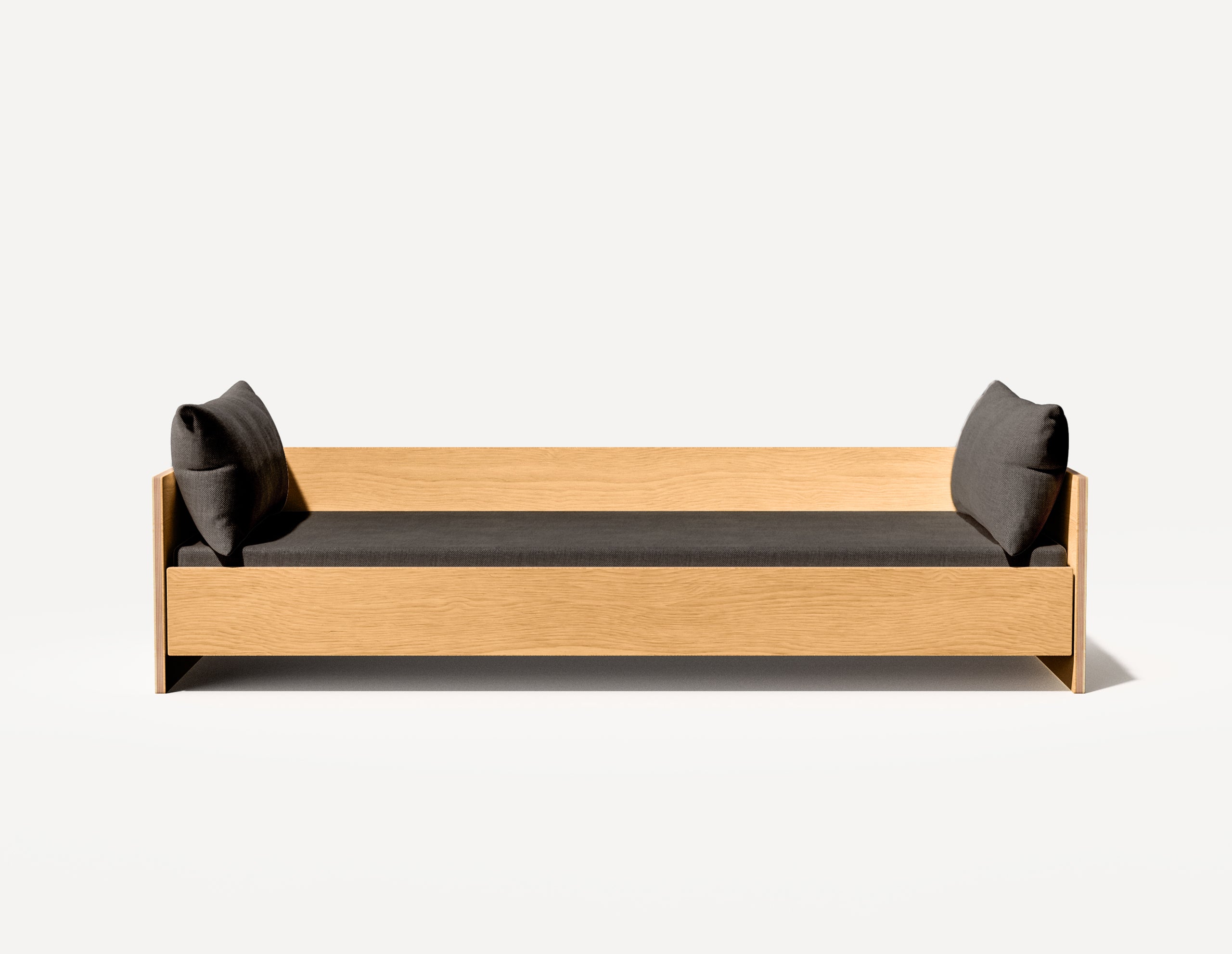 Lit de jour simple The Wall - Trois places (chêne) 