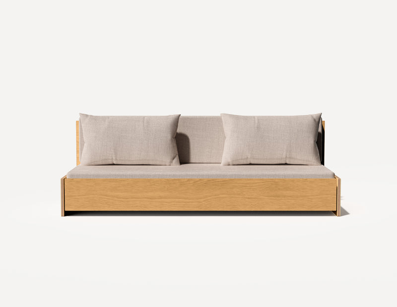 Das Großeltern-Schlafsofa – Dreisitzer (Eiche)