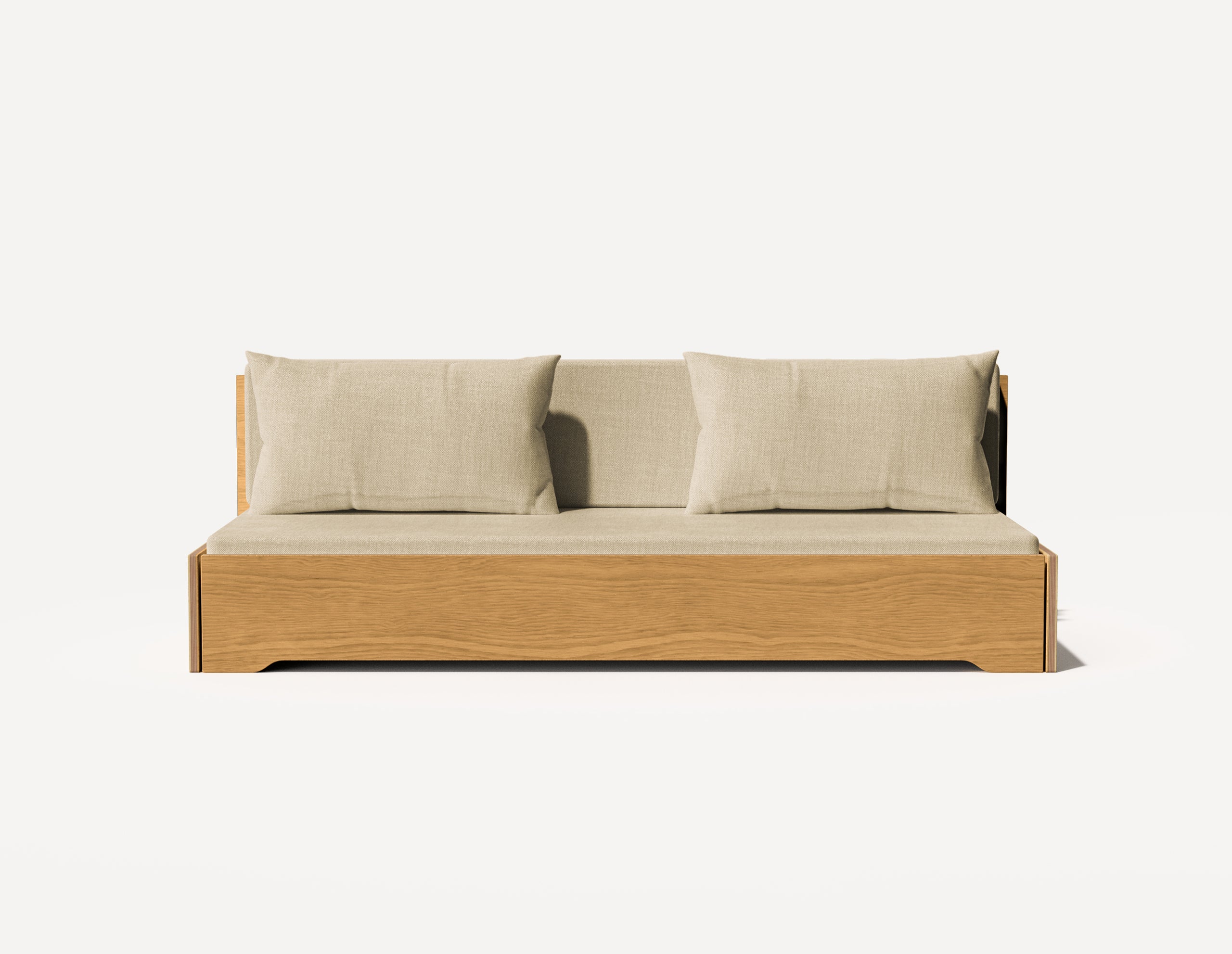 Das Großeltern-Schlafsofa – Dreisitzer (Eiche)