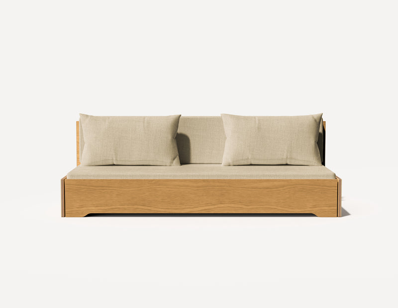 Das Großeltern-Schlafsofa – Dreisitzer (Eiche)