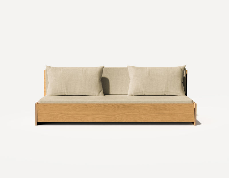 Das Großeltern-Schlafsofa – Dreisitzer (Eiche)
