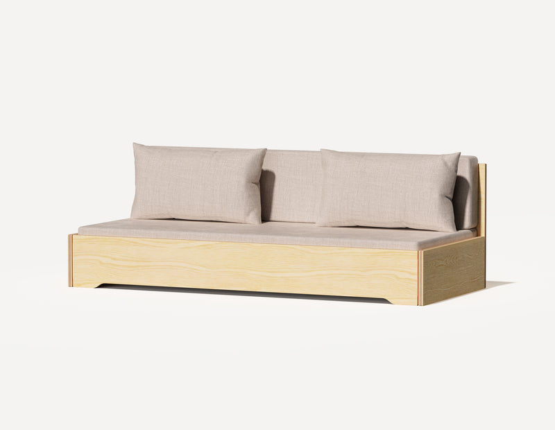 Das Großeltern-Schlafsofa – Dreisitzer (Birke)