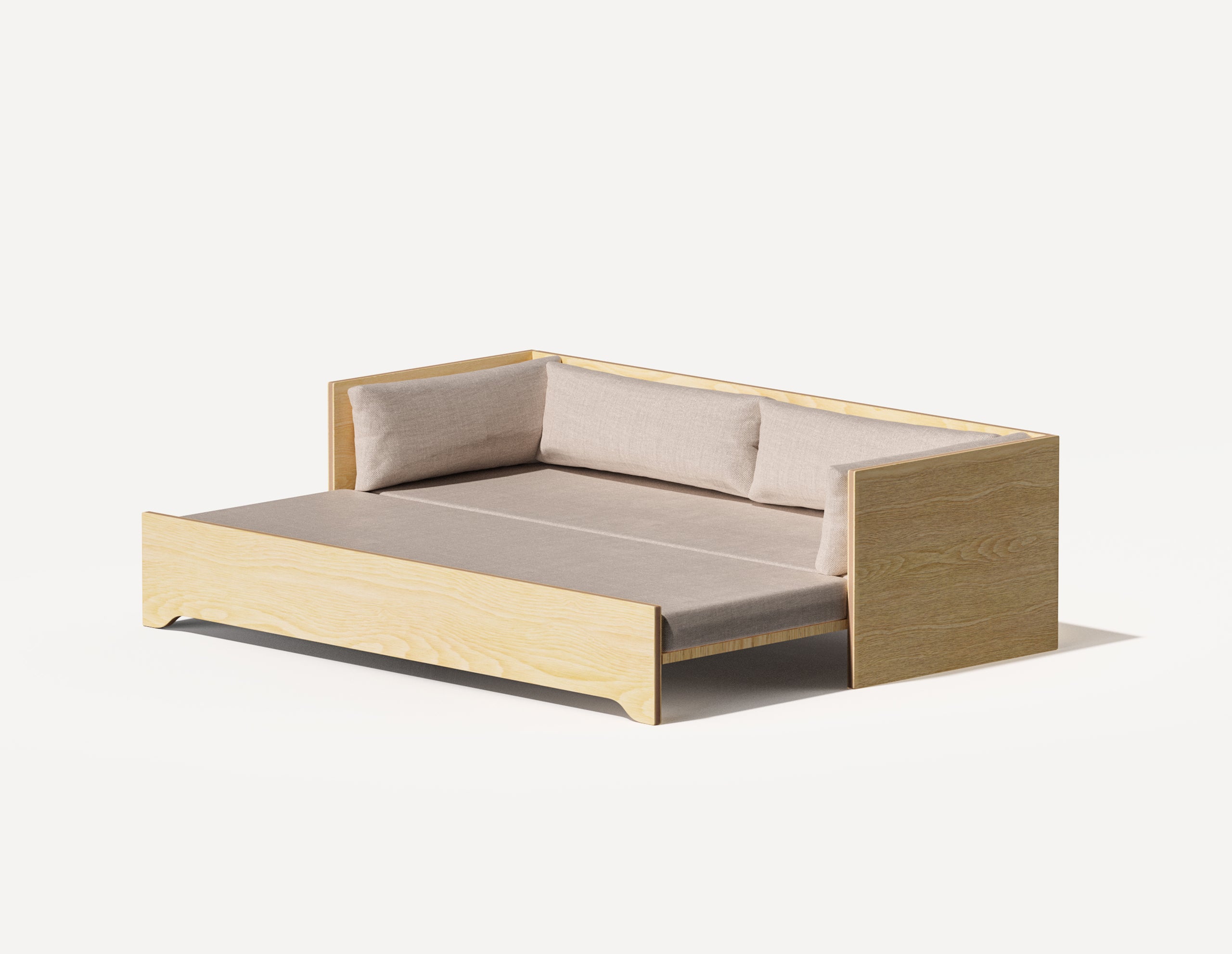 Le canapé-lit SLOWE - Original trois places (chêne)