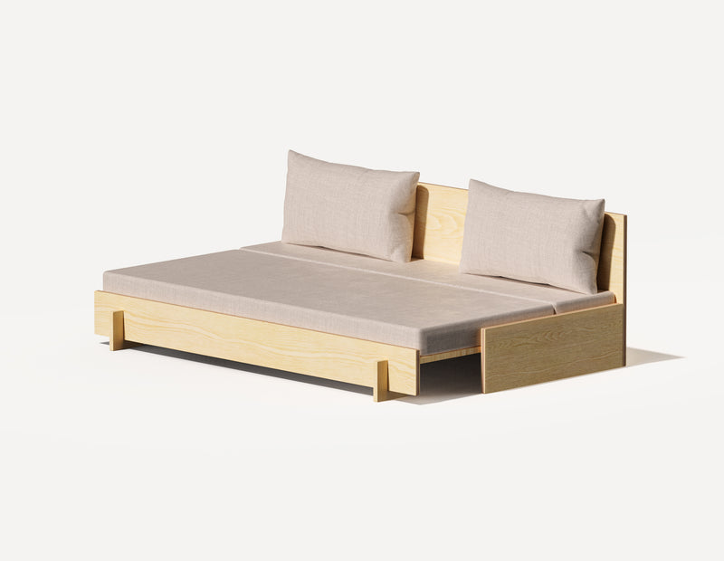 Das Großeltern-Schlafsofa – Dreisitzer (Birke)