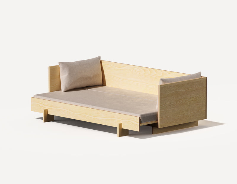Das SLOWE Schlafsofa – Dreieinhalbsitzer (Birke)