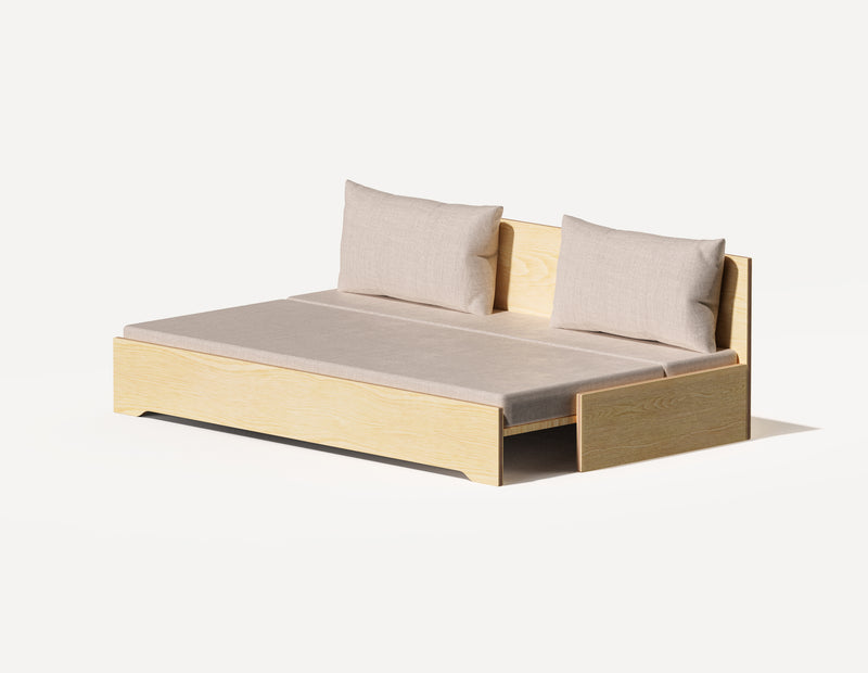 Das Großeltern-Schlafsofa – Dreisitzer (Birke)