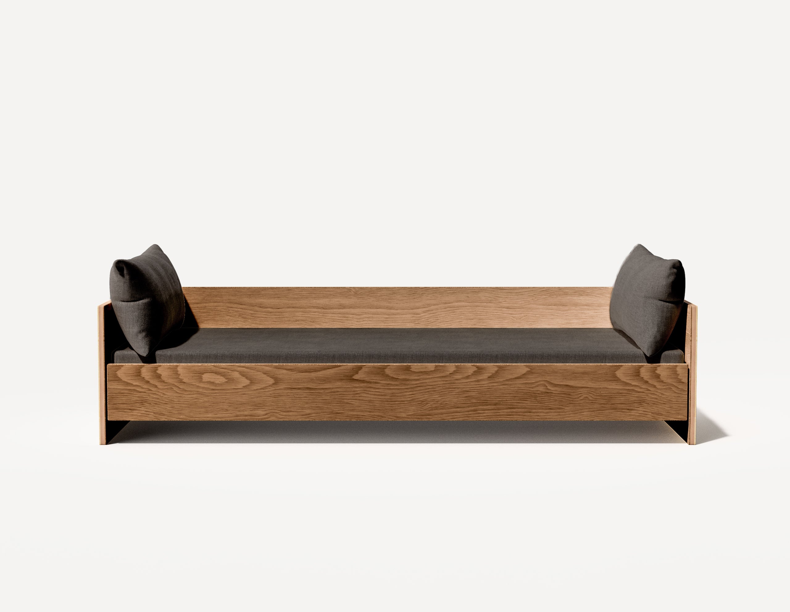 Lit de jour simple The Wall - Trois places (noyer) 