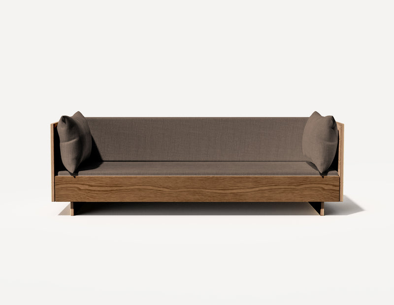 Das SLOWE Schlafsofa – Dreieinhalbsitzer (Walnuss)