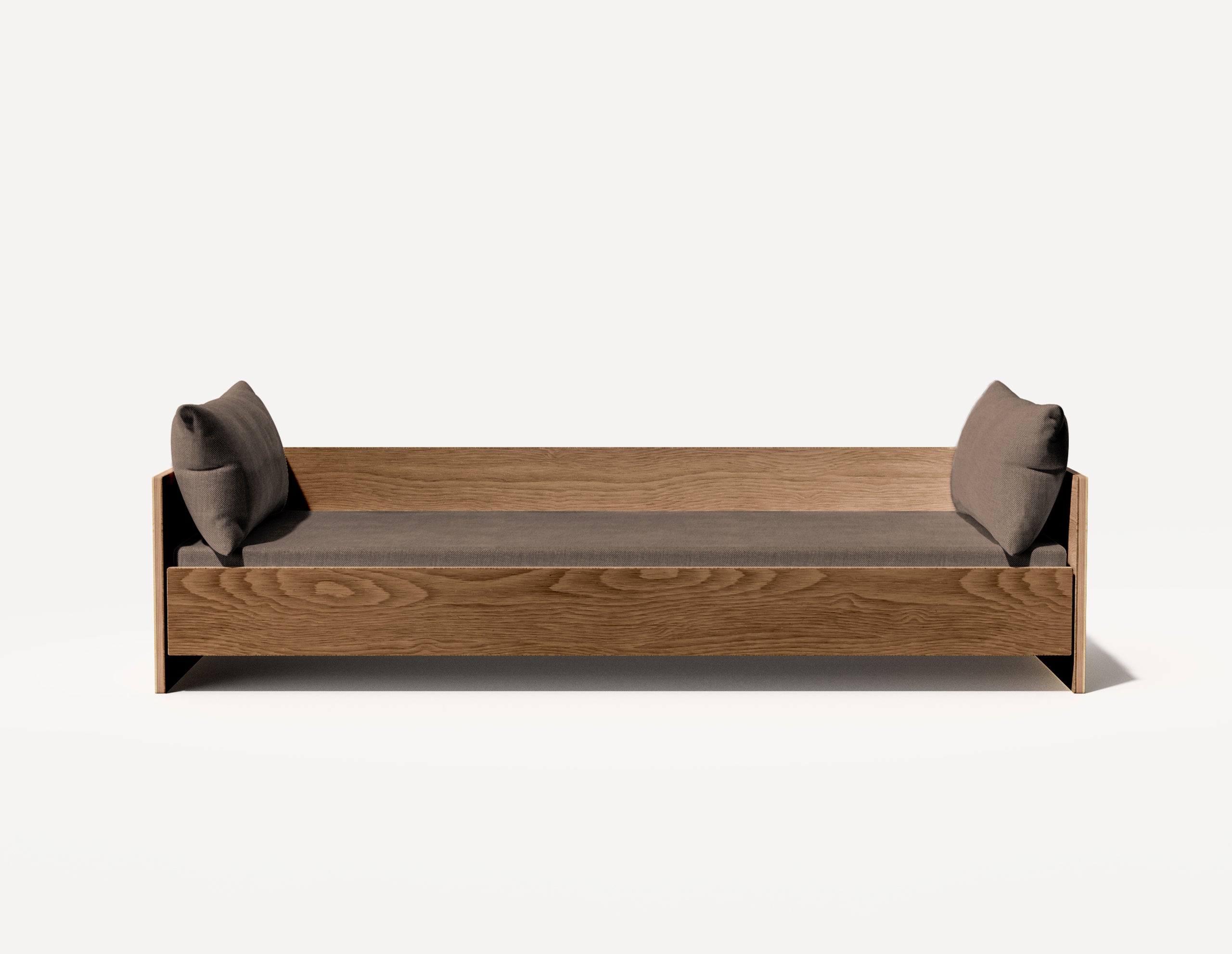 Lit de jour simple The Wall - Trois places (noyer) 